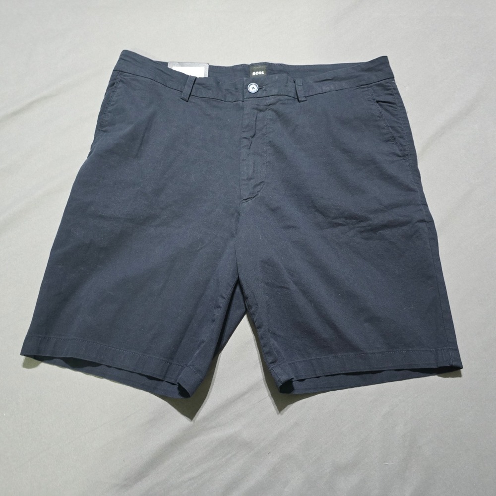 Hugo Boss Kane Shorts Mens Size 36 Navy Blue Modern Regular Fit Chino H-Kane1